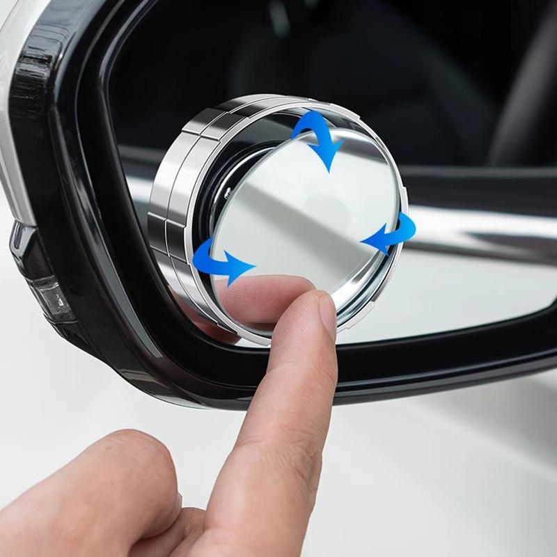 Car Small Round Mirrors Blind Spot Rear View Mirror Auxiliary Reversing Parking Convex Mirror 360 Degree Adjustable