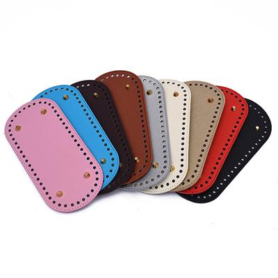 Fondo lungo 22 * ​​10 cm per borsa lavorata a maglia Base borsa in pelle Fondo fatto a mano con fori