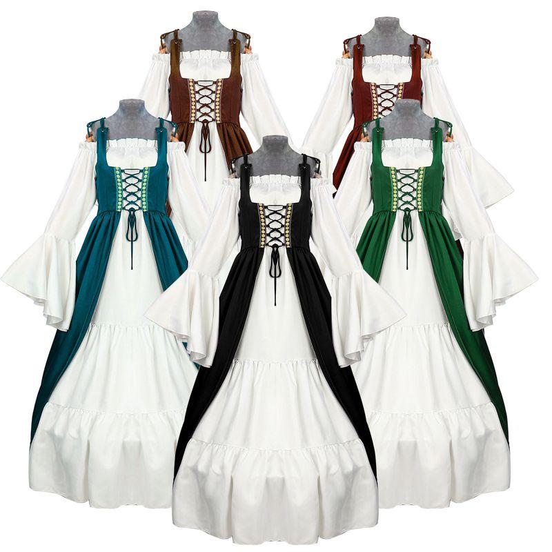 Medieval Corseted Skirt, European and American Retro Skirt, European Medieval Classical Women's Dress, Commoner Performance Costume