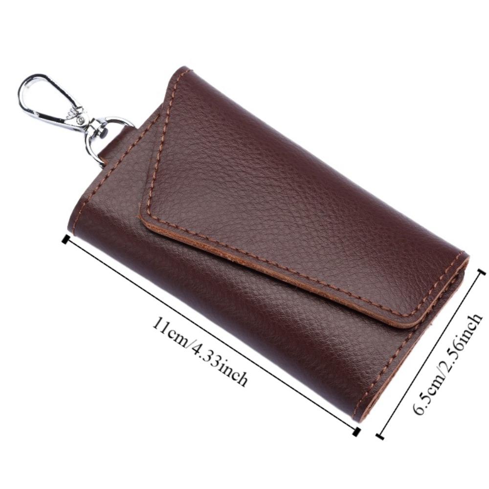 Mini Card Bag Genuine Leather Keychain Housekeeper Car Key Wallet  Men Women