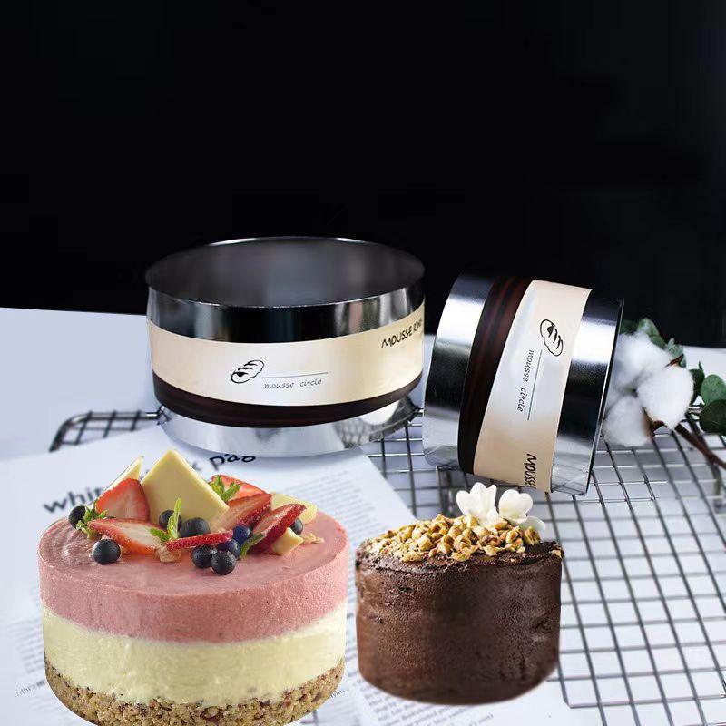 Mousse Ring stainless steel round cake mould Mousse ring thickened and raised 8CM Cake ring 4/6 "baking tools