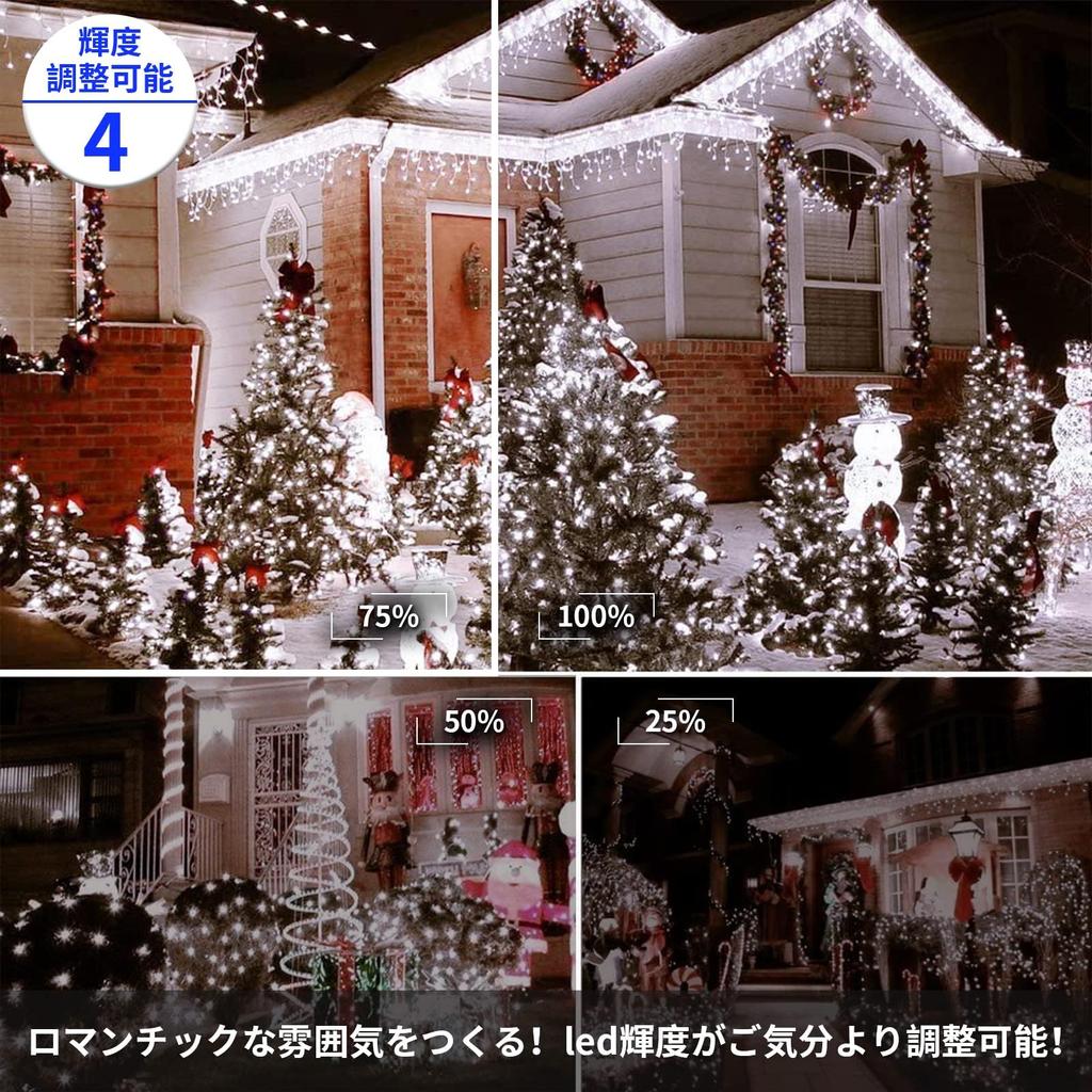 Gfoxmall Icicle LED Illumination 400 Waterproof String for Window Garden Party Lighting 2-in-1 Lights, 10m, Bulbs, Lights, Balcony, Indoor/Outdoor
