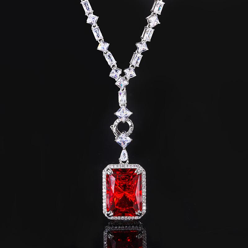 Jewelry Set Bird'S Nest Cut Luxury Setting Banquet Pendant Necklace Main Stone 15 * 20