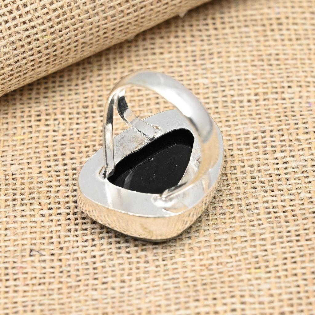 Green Triplet Opal Gemstone Handmade Solid 925 Sterling Silver Jewelry Anniversary Ring For Her
