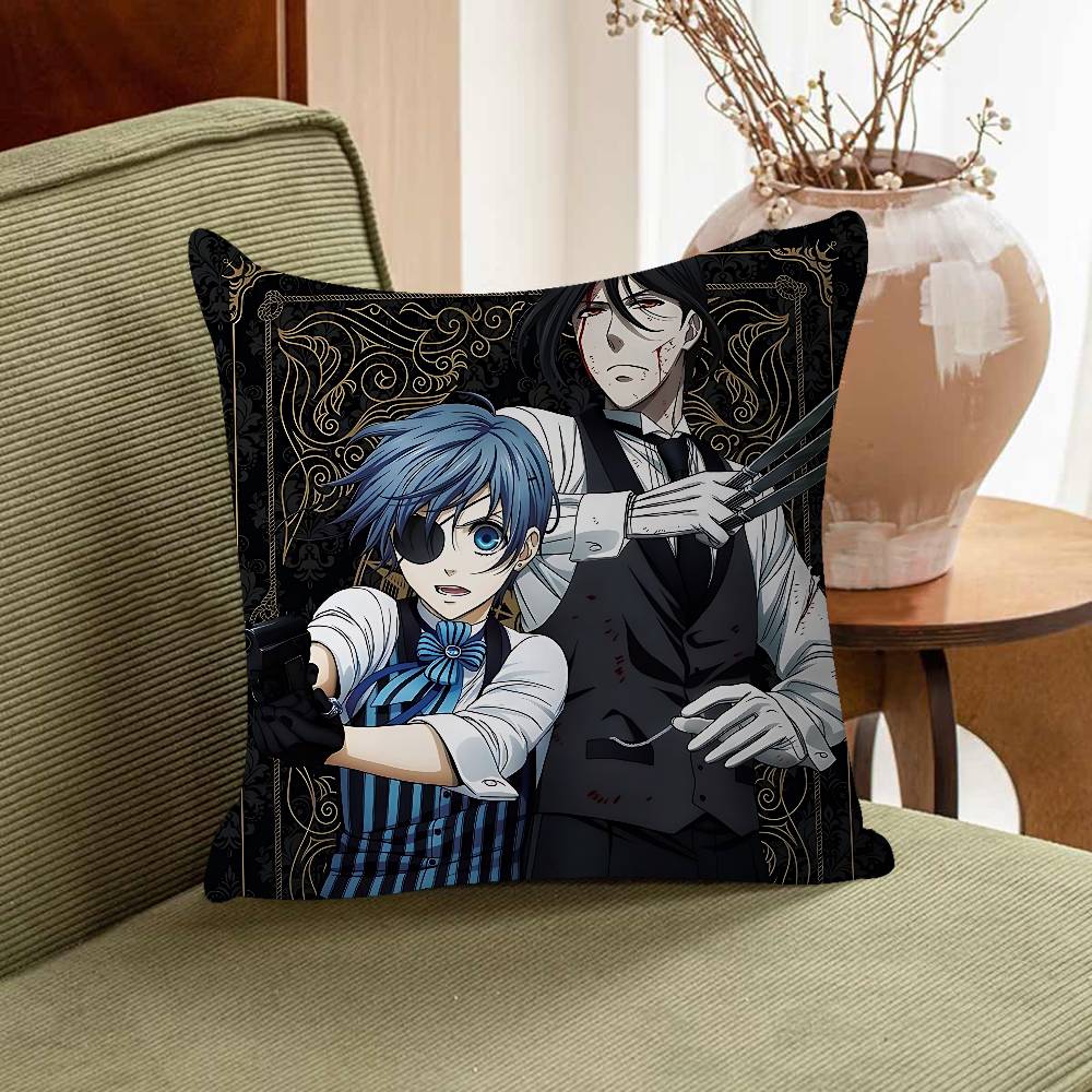 B-Black Butler Kissenbezug für Schlafzimmer und Wohnzimmer Sofa Dekokissenbezug