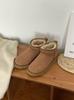 Winter Unisex Mini Snow Boots - Thick Fleece Lined, Warm Lambskin Wool, Flat Bottom Shoes