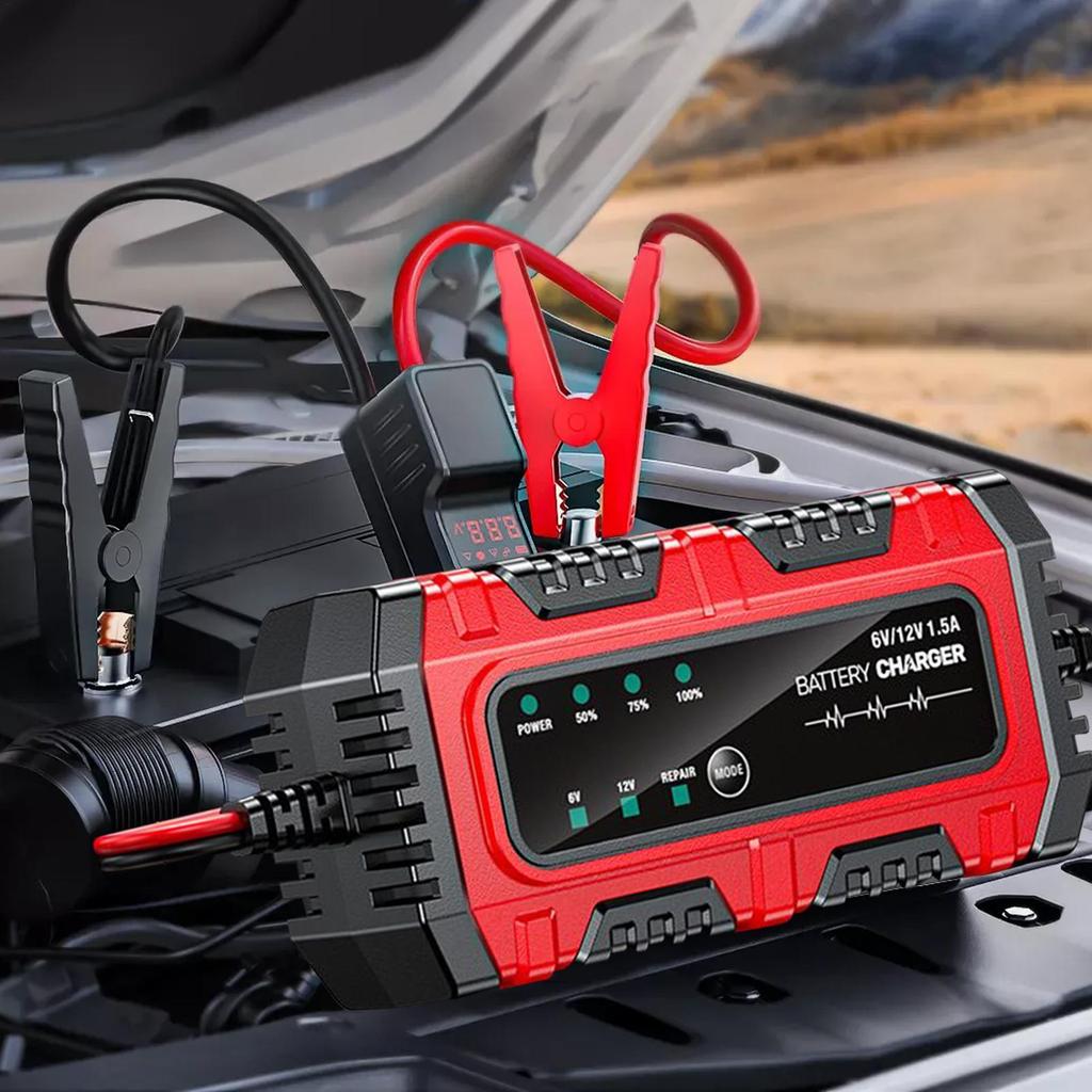 Car Battery Trickle Charger And Maintainer 1.5A 6V/12V Boat Trickle Battery Charger Automatic Tender Maintainer For Car Truck