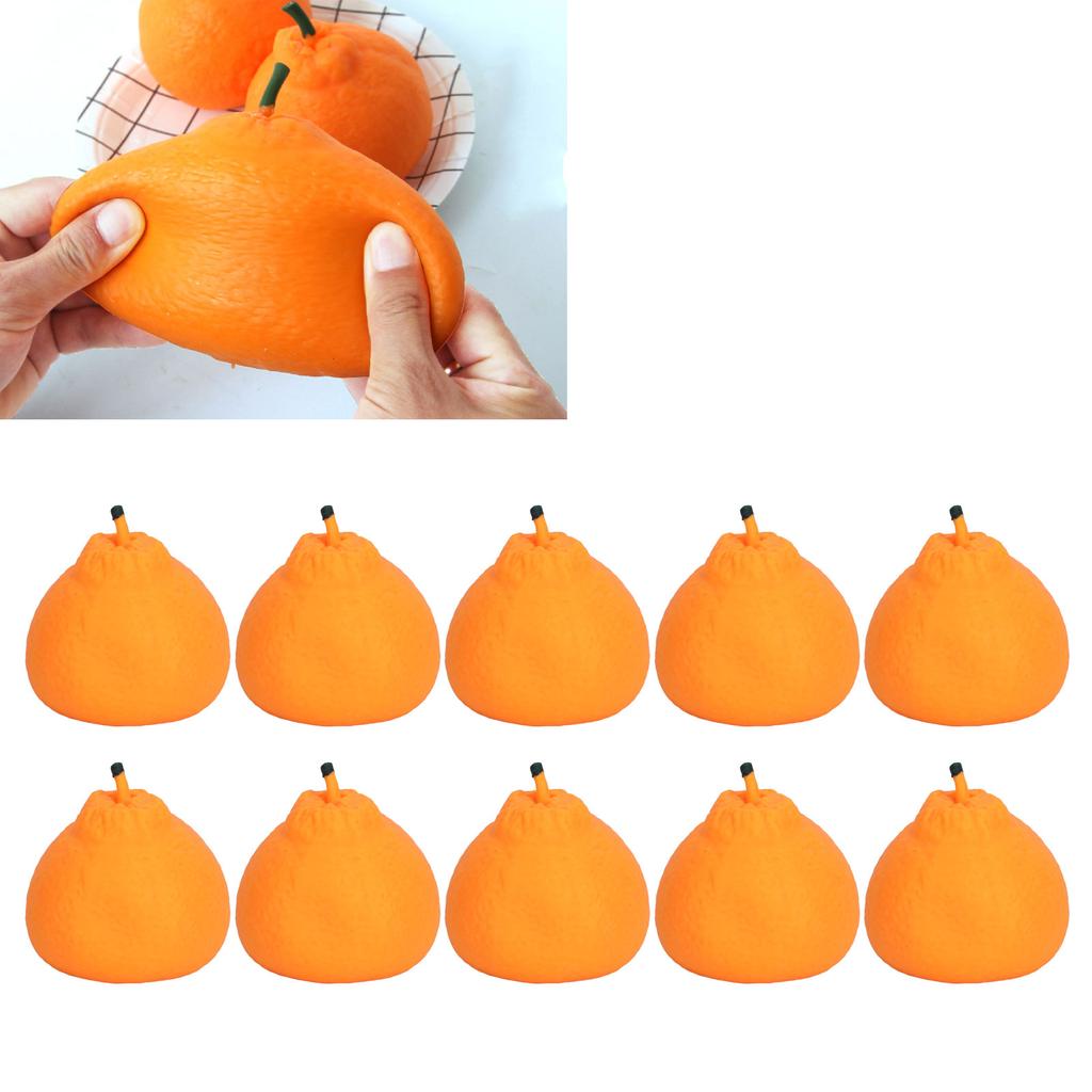 10pcs Squeeze Toys Lifelike Orange Squish Toys Cute Fruit Stress Relief Squishes Toy Interesting Decompression Toys