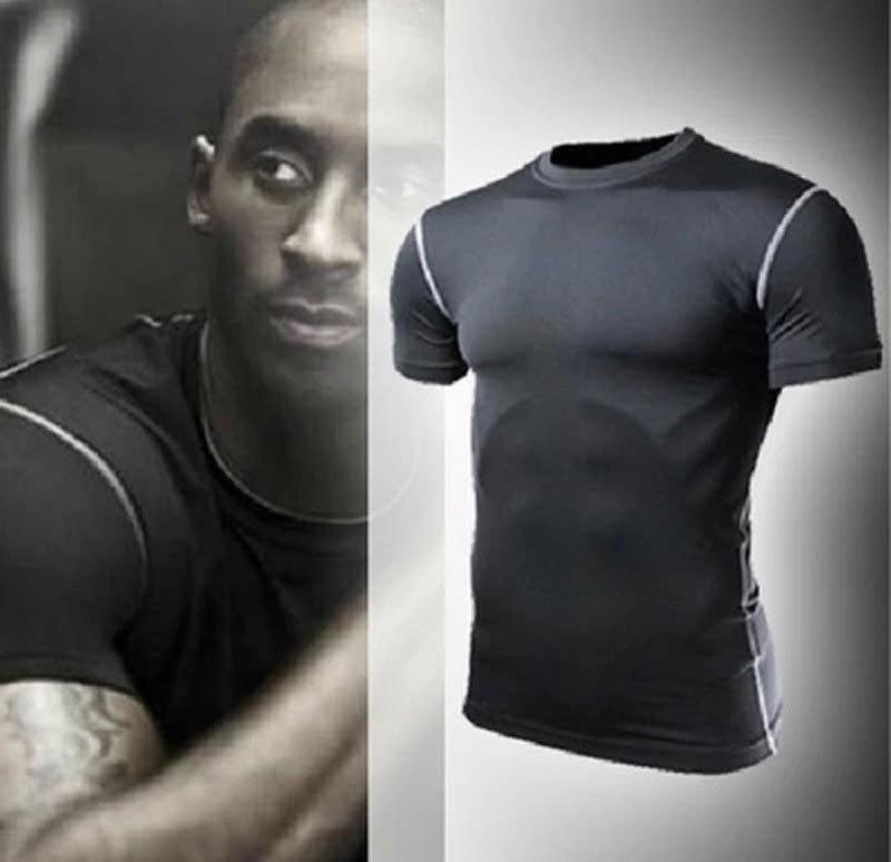 Men's PRO Short Sleeve Compression Shirt - Quick-Drying, Breathable, Four Seasons Fitness & Running T-Shirt.