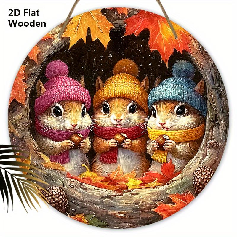 

Деревянная табличка «Осенний урожай» с очаровательным узором белки — Уникальные настенные фронтоны — Идеально для входной двери, двора, крыльца, декора комнаты 20cm/7.87in оранжевый