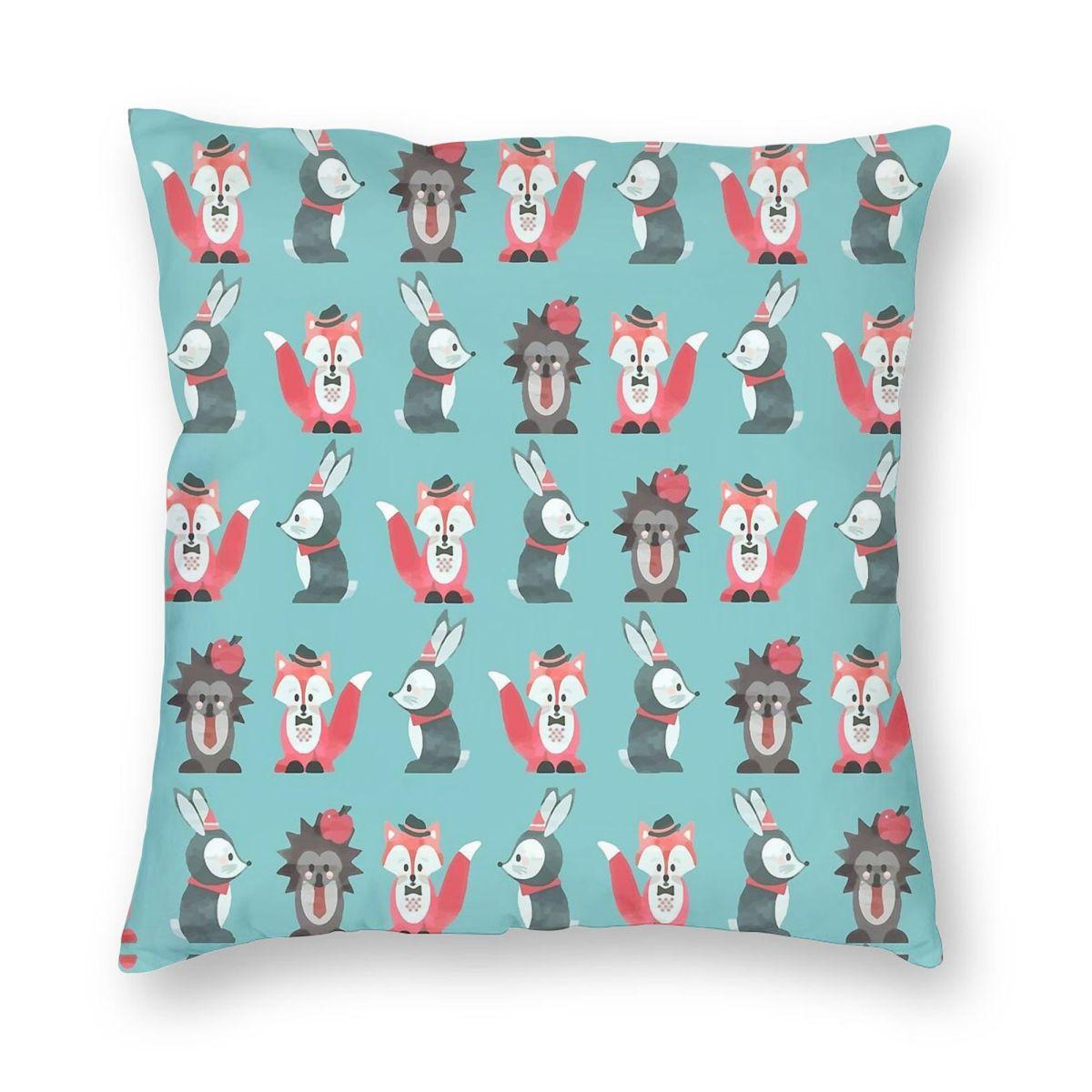 

Dark Fox Rabbit Hedgehog Bunker Square Pillowcase Polyester Linen Velvet Pattern Zip Throw Pillow Case Sofa Cushion Case 45x45 30x30cm