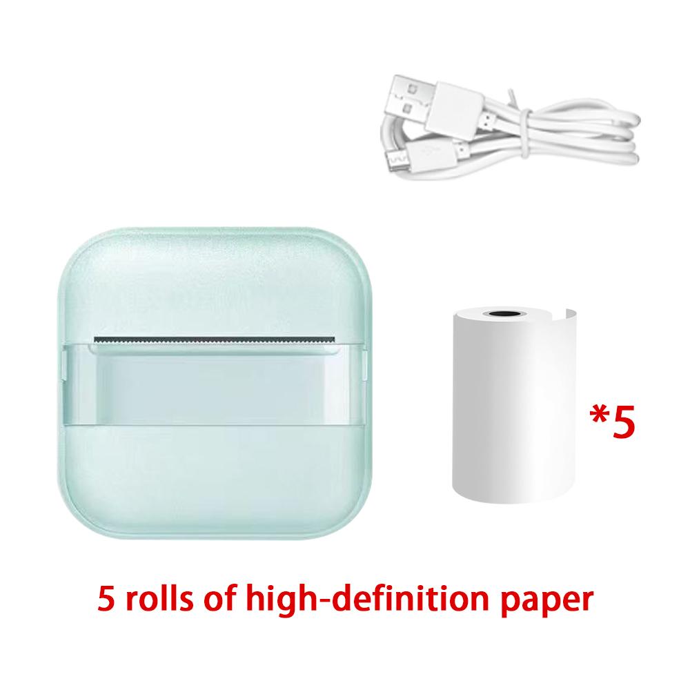 Mini Portable Wireless Printer X18 With 5 Rolls Paper Bluetooth Phone Connection HD 200dpi Photo/Document Printing