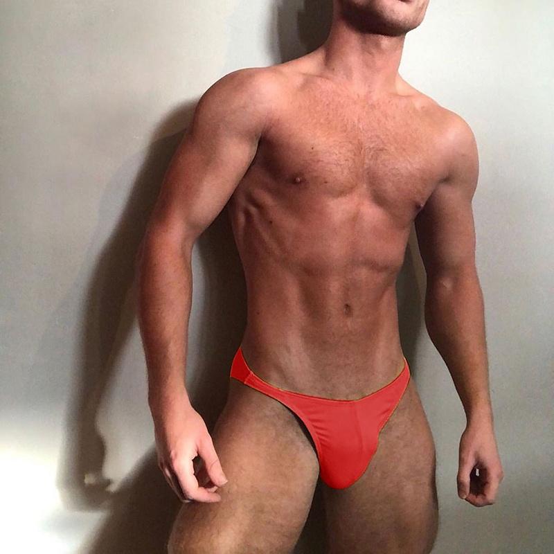 Męskie figi kąpielowe w jednolitym kolorze Seksowne kąpielówki z niskim stanem Plażowe szorty kąpielowe