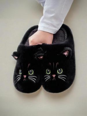 Pantofole da casa, comode e calde scarpe aperte in morbida peluche, pantofole da pavimento per interni in tinta unita