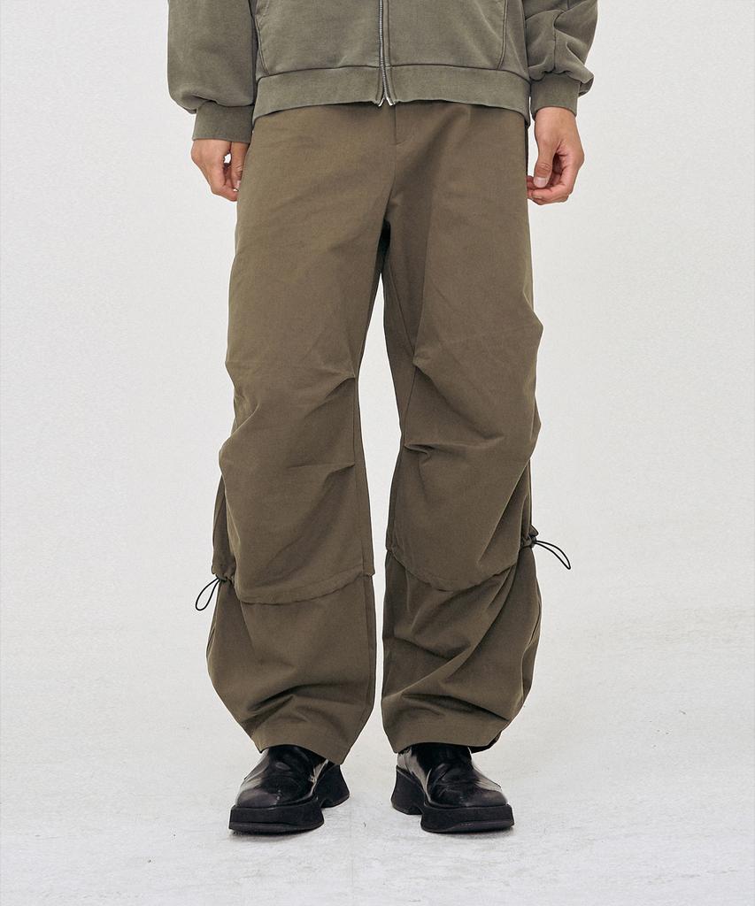 Bipitudiseuodeo Dual Tuck String Pants Khaki