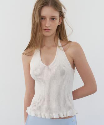 LETTERA Linen Halter Neck Knit