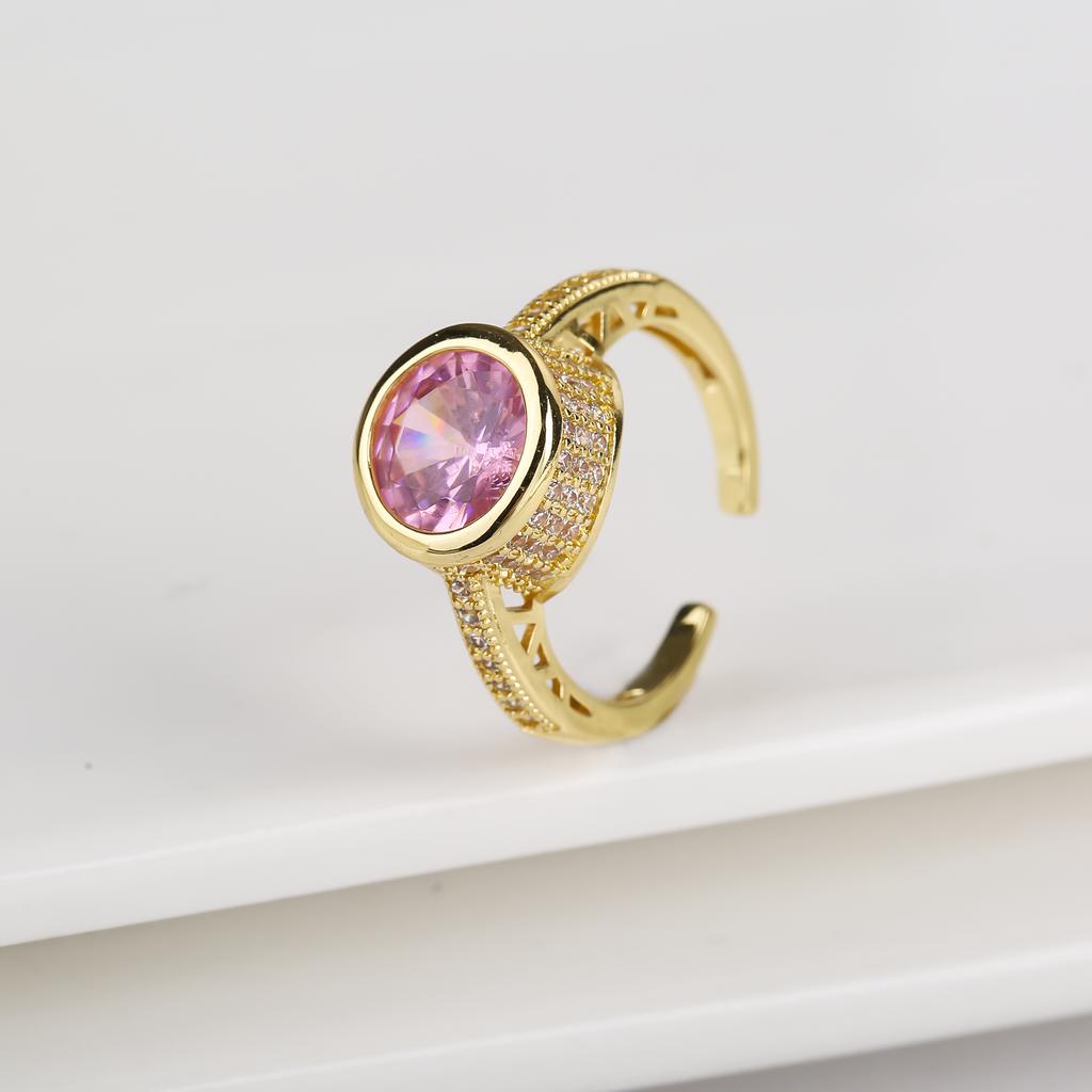 Neues Design 7 Farben Strass Verstellbarer Ring Exquisiter Damen Zirkonia Offener Finger Schmuck für Romantische Party Geschenk Tägliches Tragen