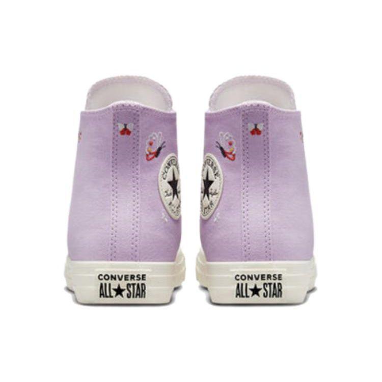 Converse  Chuck Taylor All Star High Butterfly Wings Women Sneakers Purple Lilac-Mist Egret A05995C