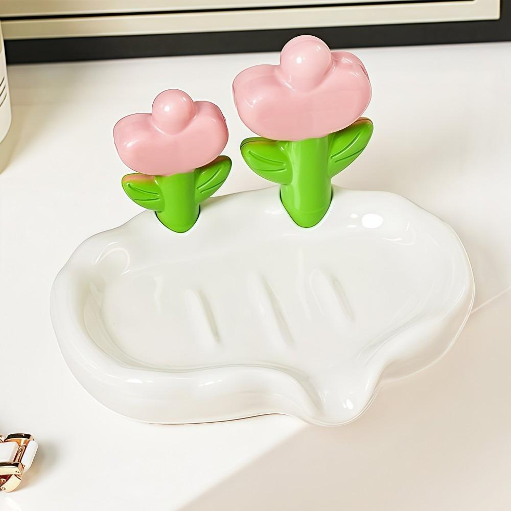 

No Drilling Required Soap Tray Anti-slip Soap Storage Rack Home Bathroom Decoration белый