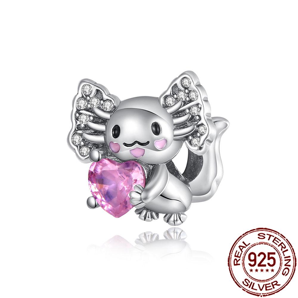 New Charms Copper Cat Dog Flamingo Chameleon Axolotl Animal Beads Fit Bracelet Necklace Women Diy Jewelry