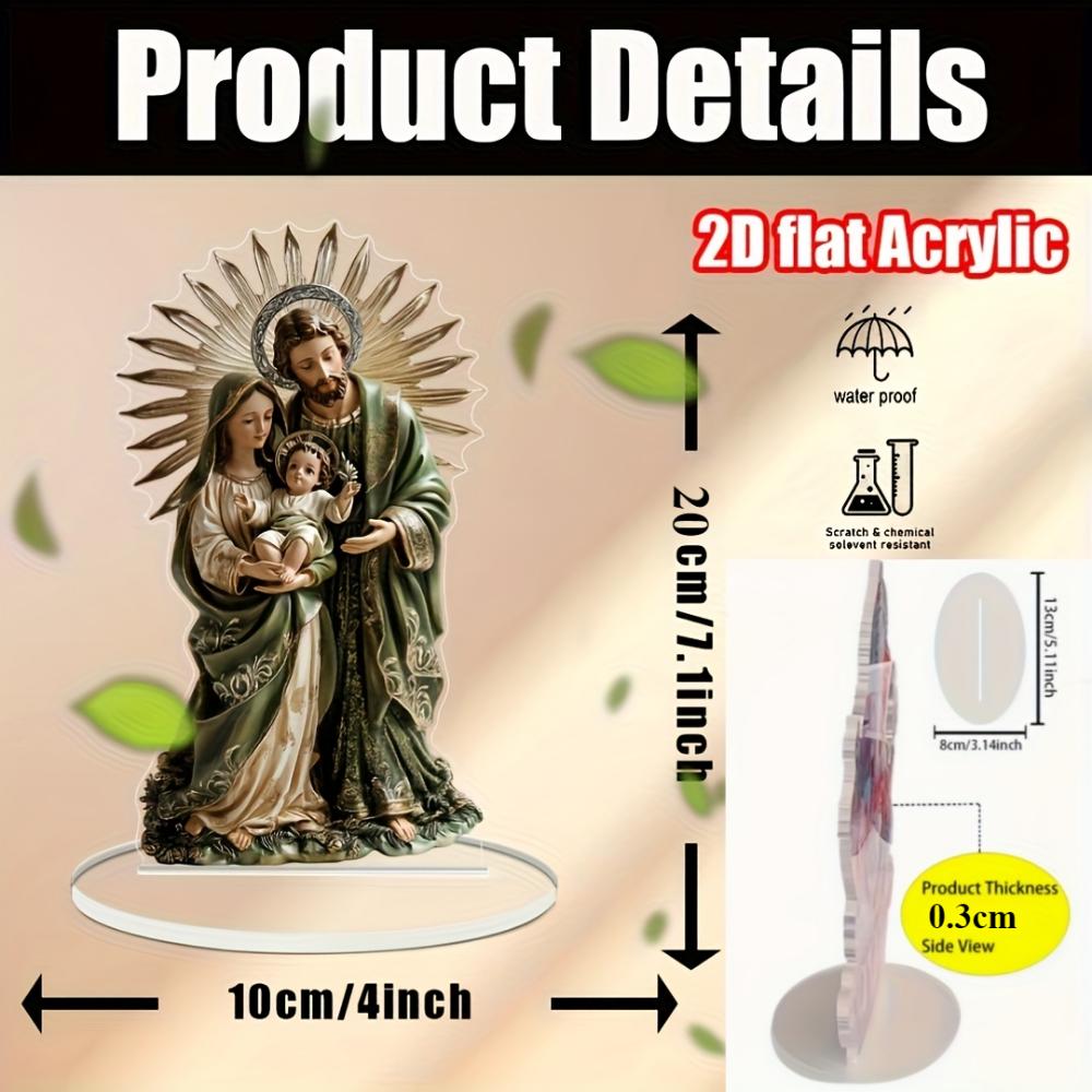 Jesus Familie, 2D flaches Acryl, Tischdekoration, geeignet für Wohnzimmer, Büro, Ostern, Weihnachten, Halloween