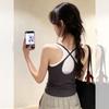 Wind Korean vest women summer wear beautiful back cross suspenders wear seaside fake two-piece top Spice girl new