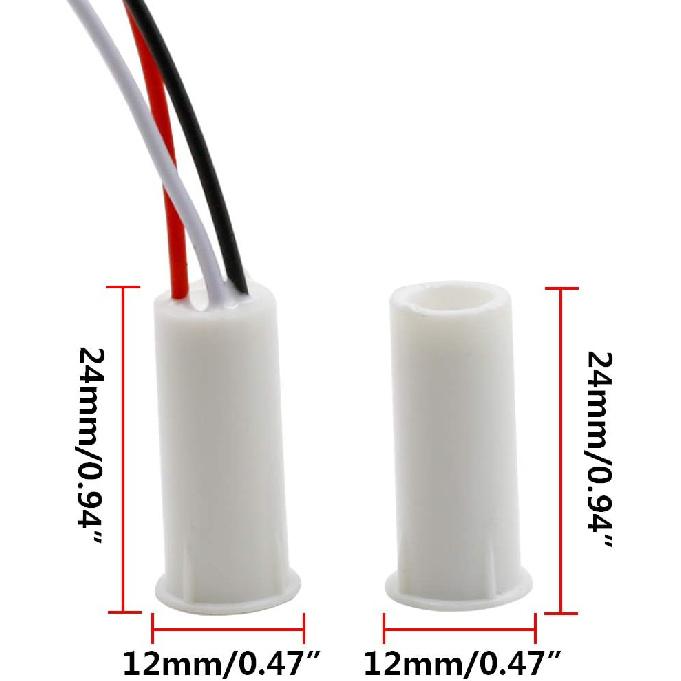 Hxchen RC-35 NC & NO Wired Magnetic Door Window Contact Sensor Switch Contact Sensor Alarm Magnetic Reed Switch White - (5 Sets)