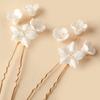 Fashion Ceramic Flower Bride Hair Pins for Women Bridal Wedding Tiara Head Ornaments Headdress Hair Pin Hair Accessories Jewelry