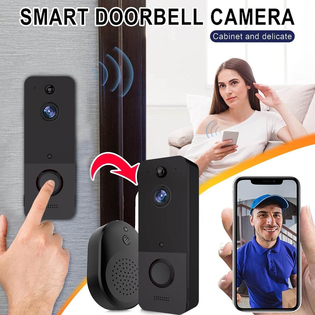 T8 Doorbell Camera Wireless, Smart Wireless Doorbell WiFi Hd Camera Video Phone Intercom Smart Security Intercom