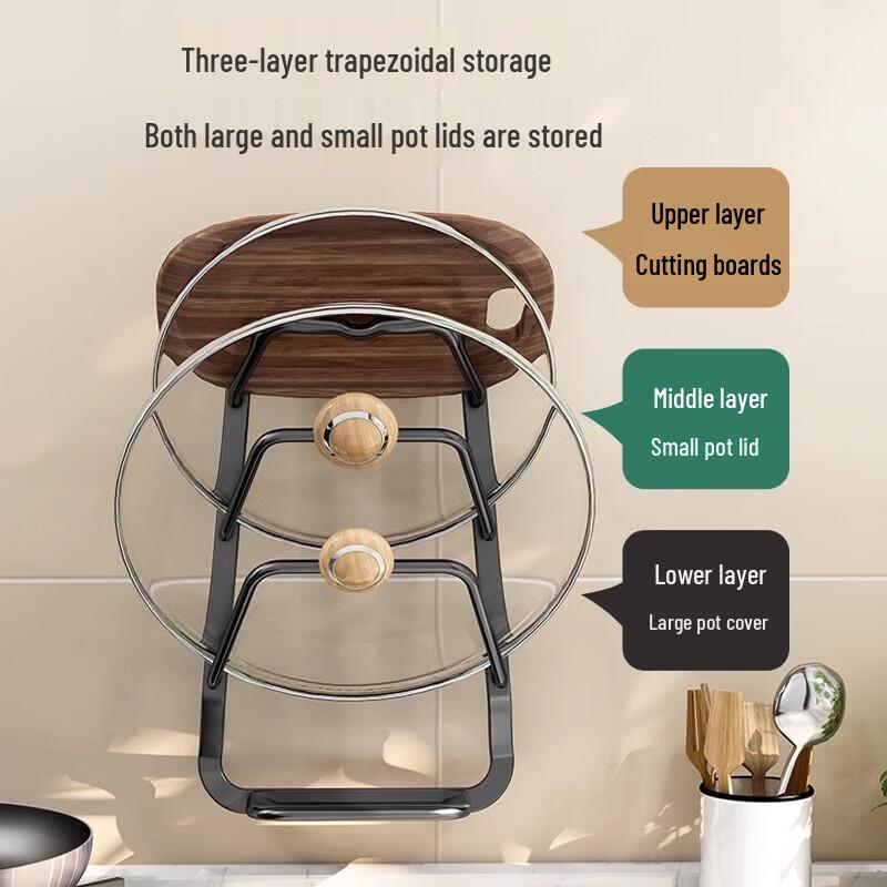 Jingqingfu No-Drill Kitchen Pot Lid Holder