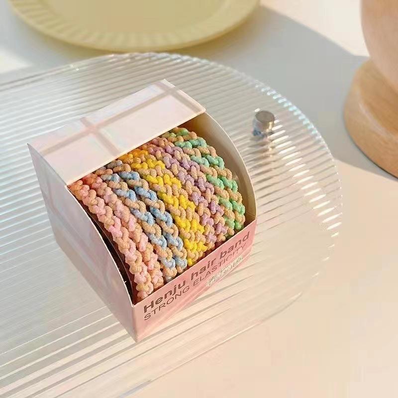 Candy Color Elastic Hair Bands for Women's High Elastic Hair Circle Rope Hair Accessories Headwear Headdress