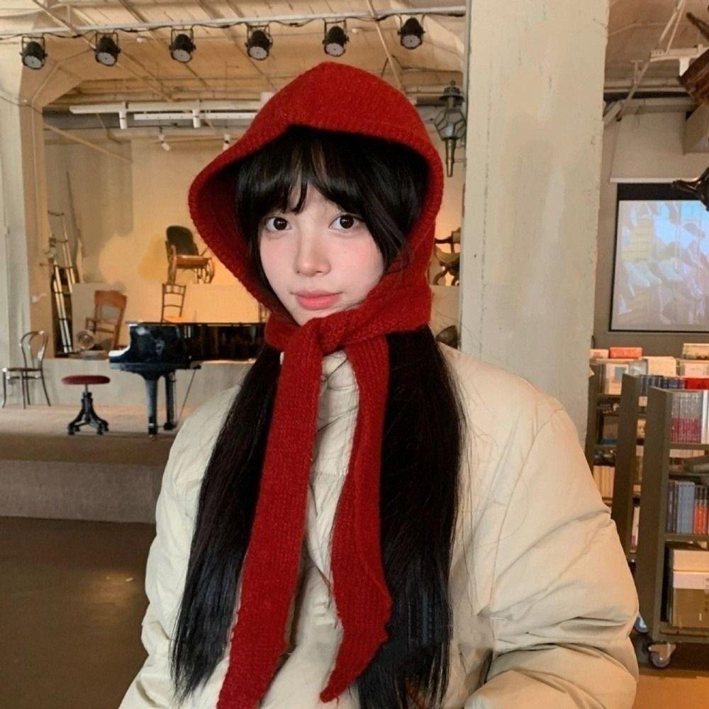 Pullover Hat Balaclava Hat Scarf Cap Winter Cap Warm Knitted Hat  Streetwear