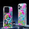 Colorful Floral Magnetic Transparent Full Coverage Case for iPhone 15/16/17 Pro Max