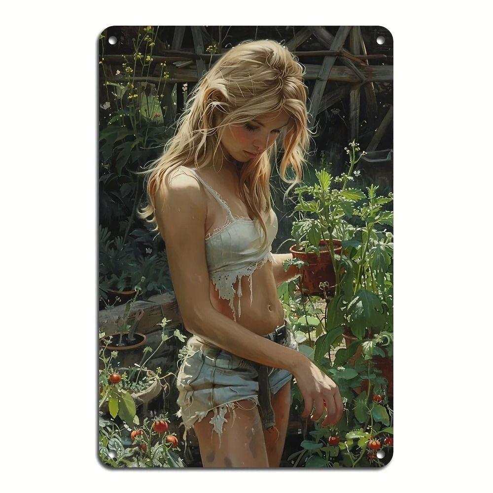 Vintage Girl Metal Sign Poster Retro Wall Art Home Decor Bar Club Man Cave Decoration 20x30cm