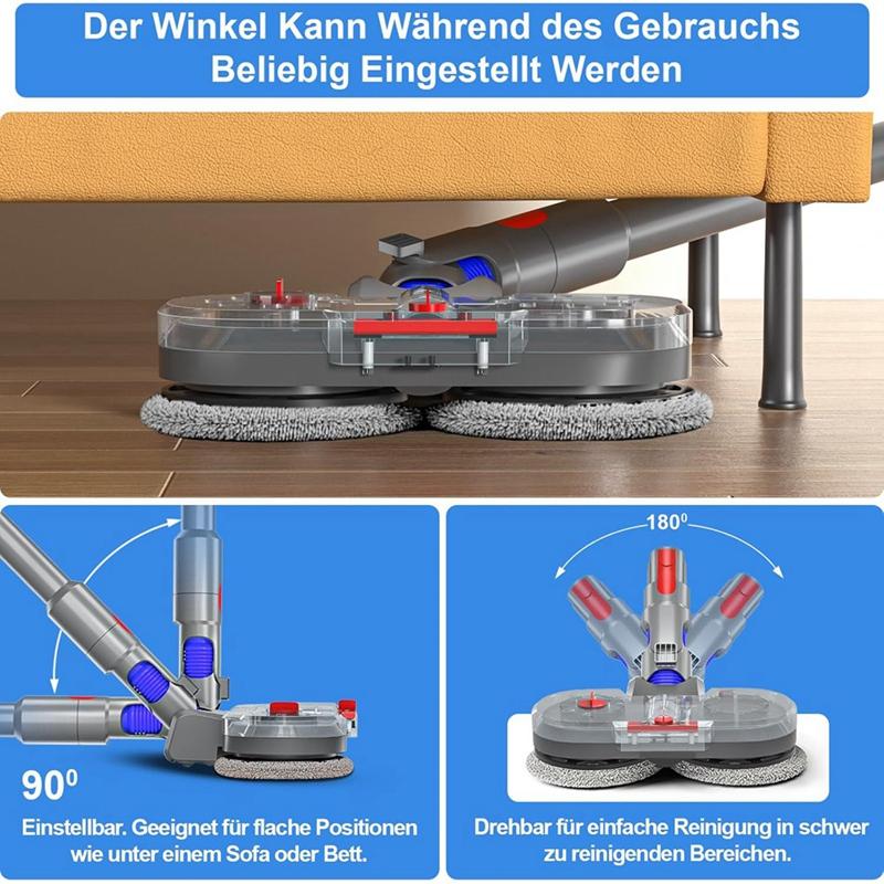 Mop Attachment For Dyson V7/V8/V10/V11/V15 Vacuum Cleaner, Electric Floor Mop With Removable Water Tank