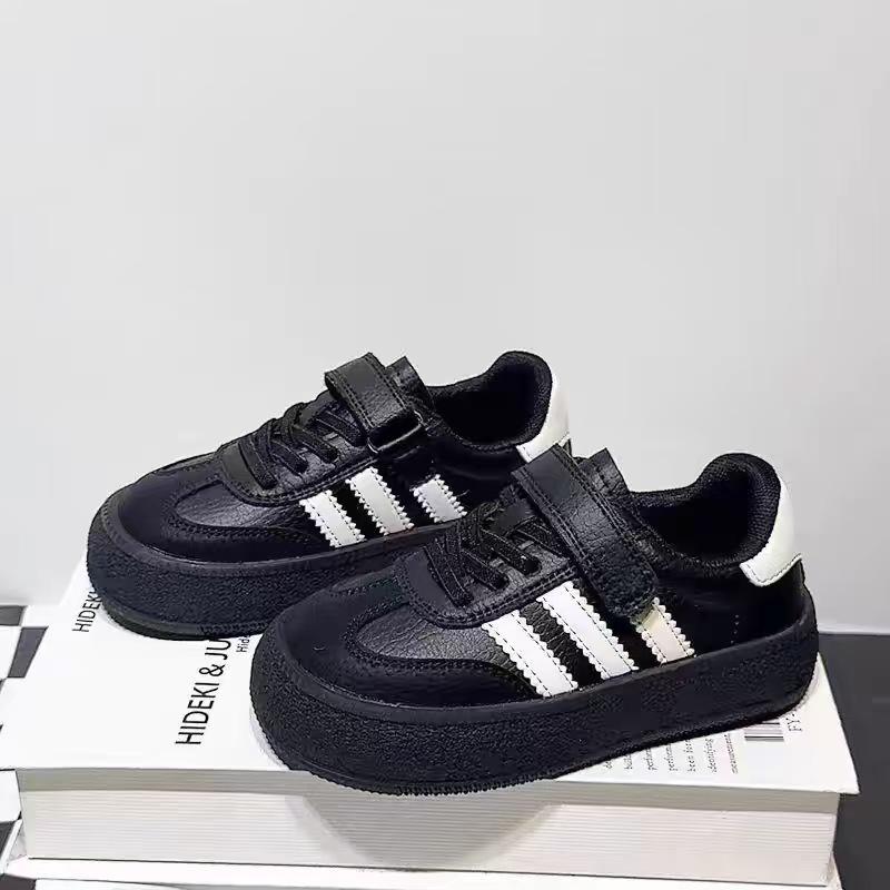 Leather children's moral training shoes 2025 autumn new casual girls board shoes student boys sports shoes casual shoes