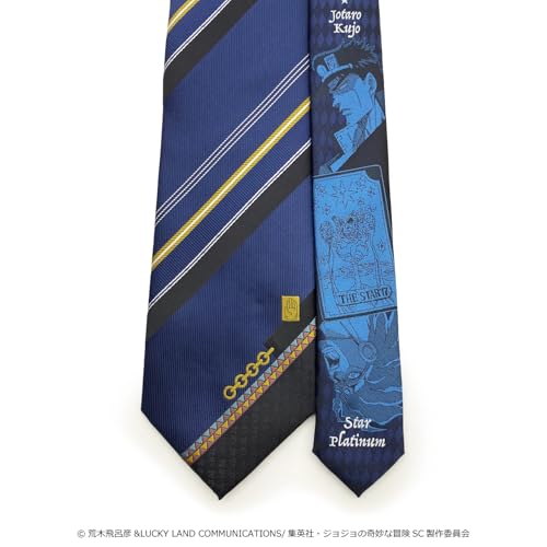 Florence Spec JoJo's Bizarre Adventure Part 3 Tie, Jotaro JJN000005-001, Navy Blue 1, Standard Size