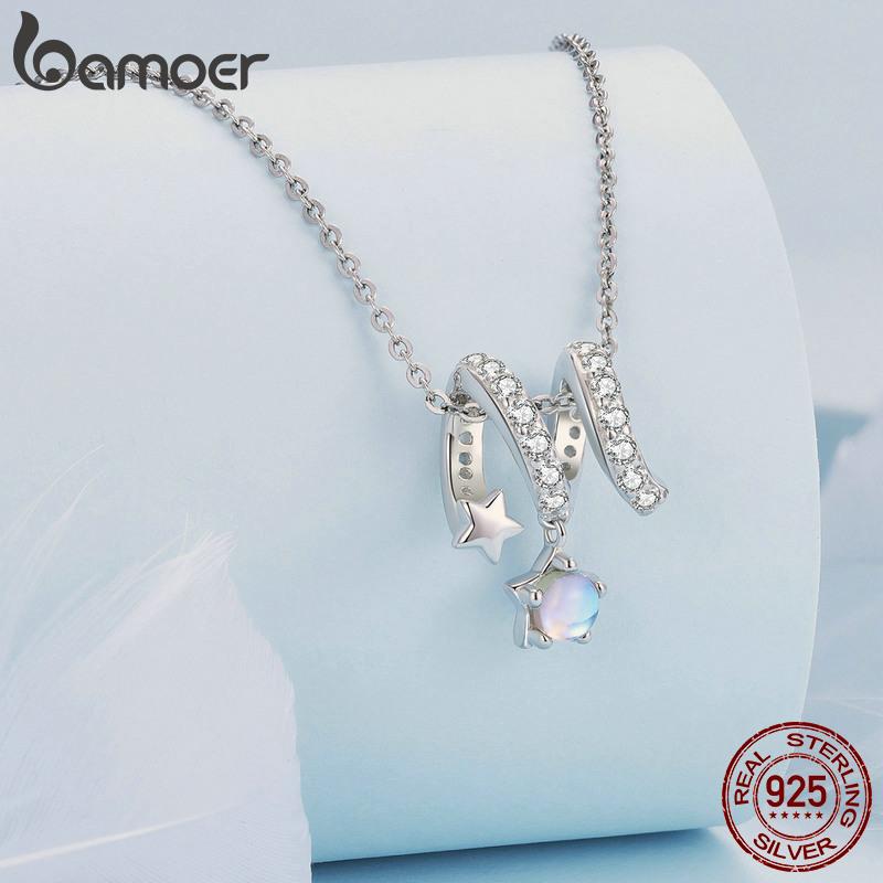 

BAMOER стерлингового серебра 925 пробы изысканный лунный камень метеоритный дождь очаровательные бусины для женщин оригинальный браслет и ювелирные изделия 925 silver