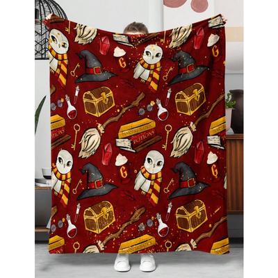 1pc Magical Elements Pattern Cozy Blanket, Perfect Halloween Christmas Gift for Adding Wizarding Festive Vibe and Warmth