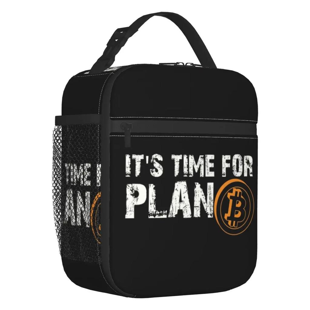 Custom Bitcoin Digital Currency Lunch Bag Women Cooler Warm Insulated Lunch Boxes for Kids School