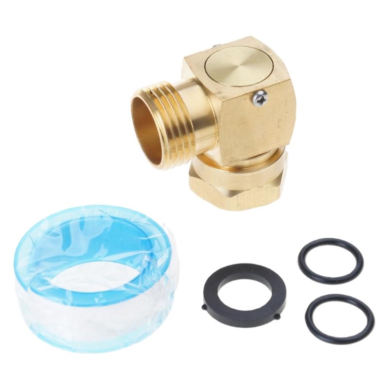 Heavy Duty Brass Garden Hose Connector With Double Rotation Angles Universals Hose Swivel Elbow Connector Enduring 1