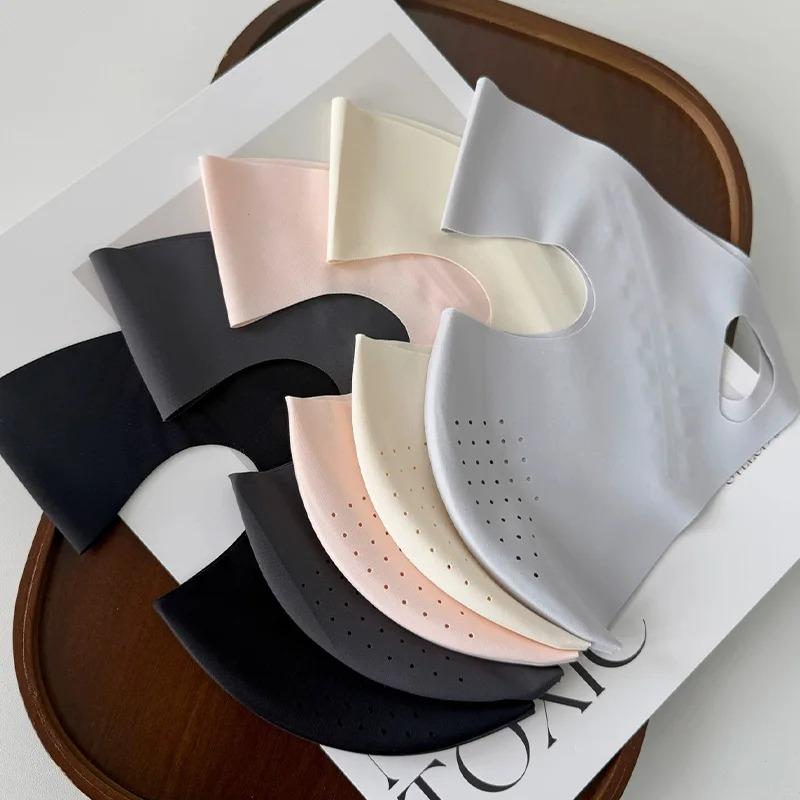 Fashion Solid Color Breathable Ice Silk Mask Summer Cool Anti-UV Traceless Sunscreen Masks Riding Full Face Mask Outdoor Sports