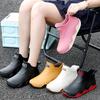 Rain Shoes Women's Fashion Outer Wear Inner Height Increase Non-slip Thick Sole Wear-resistant Rain Boots Short Waterproof Shoes Adult Work