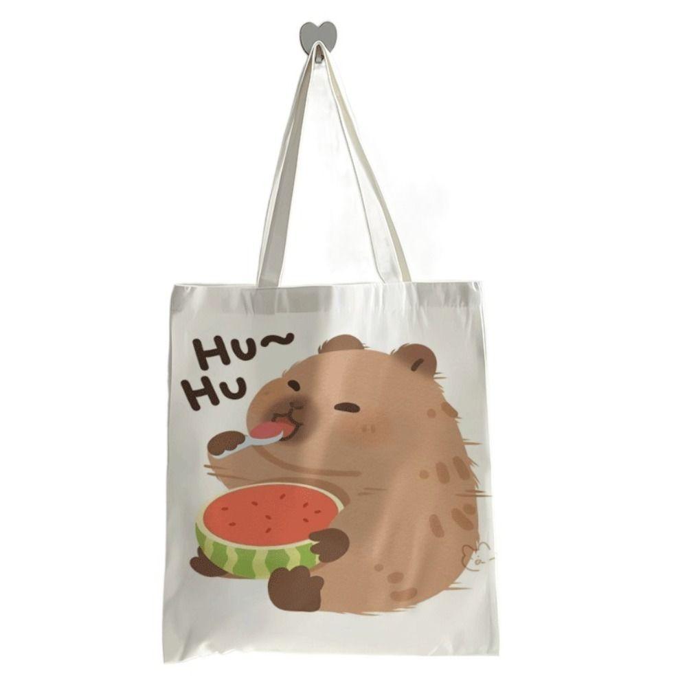 

Underarm Bag Capybara Canvas Bag Commute Bag Large Capacity Capybara Handbag Girls Style C