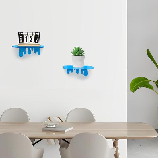 2Pcs Wall Mount Storage Shelf Strong Load-bearing Simple Installation Wall