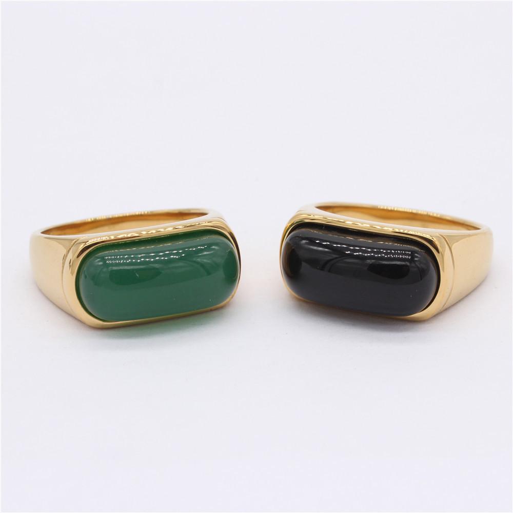 2026 Emerald Yang Green Ring, Inlaid Emerald Jade Ring Face, Gold Inlaid Jade Finger Saddle Ring