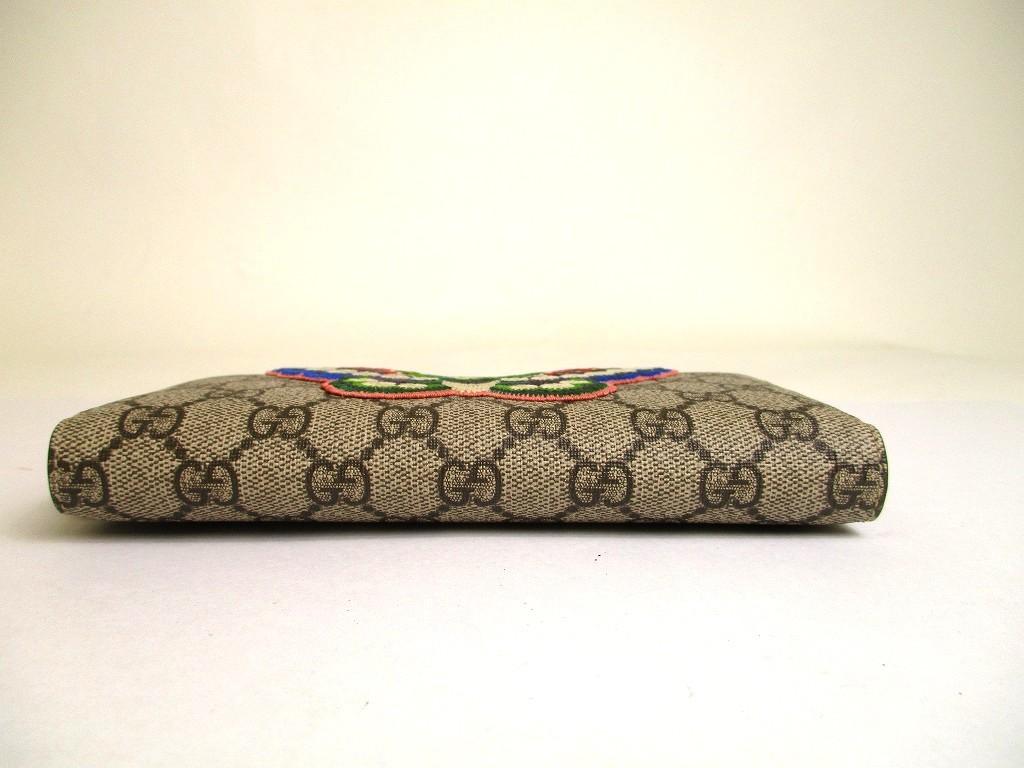 Authentic GUCCI GG Coating Canvas Leather Butterfly Motif Round Zip Wallet #a907  Refurbished