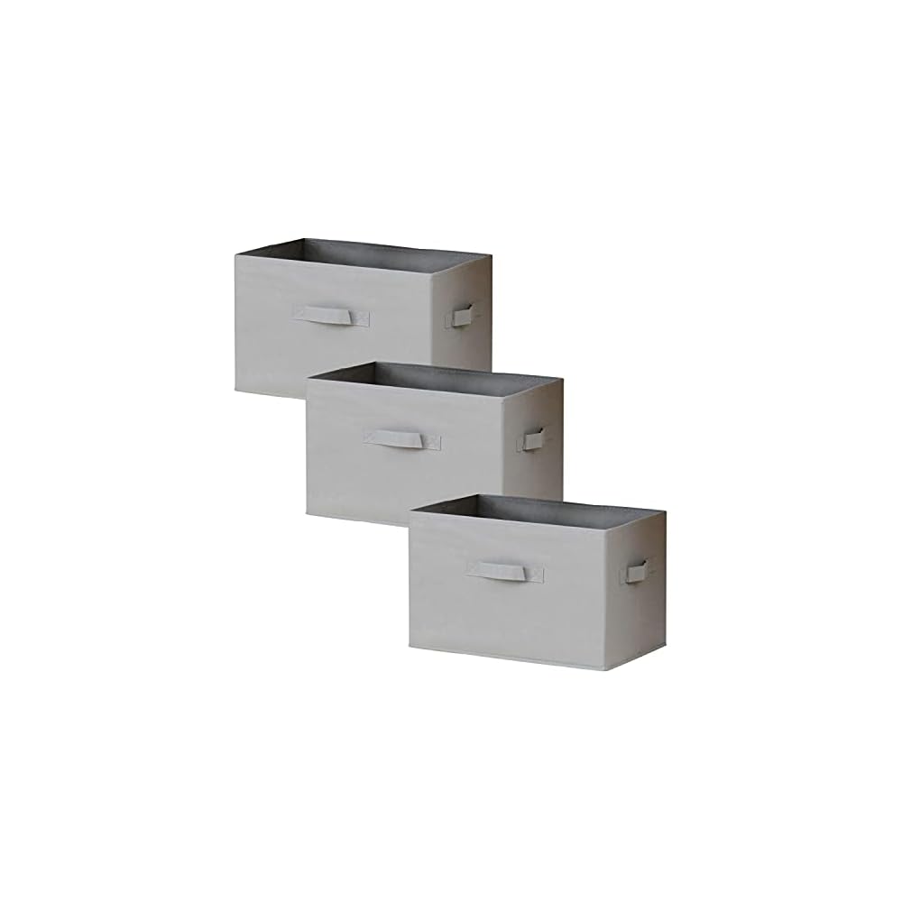 YAMAZEN Anywhere Storage Box, Foldable, Set of 3, with Handles, Compatible with Color Boxes,