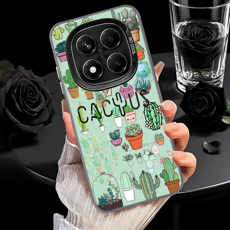 Kaktusmuster Stoßfeste Handyhülle für Xiaomi Redmi Note 15 14 13 12 Pro Plus 11 11S 11T 5G Abdeckung Anti-Fall Fundas