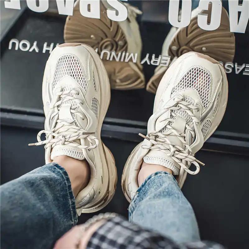Plataform Natural Leather Men's Sneakers 50 Size Heels Shoes Wedding Elegant Men's Formal Dresses Sports Novelties Twnis